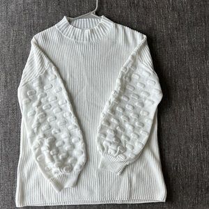 White bell sleeve sweater